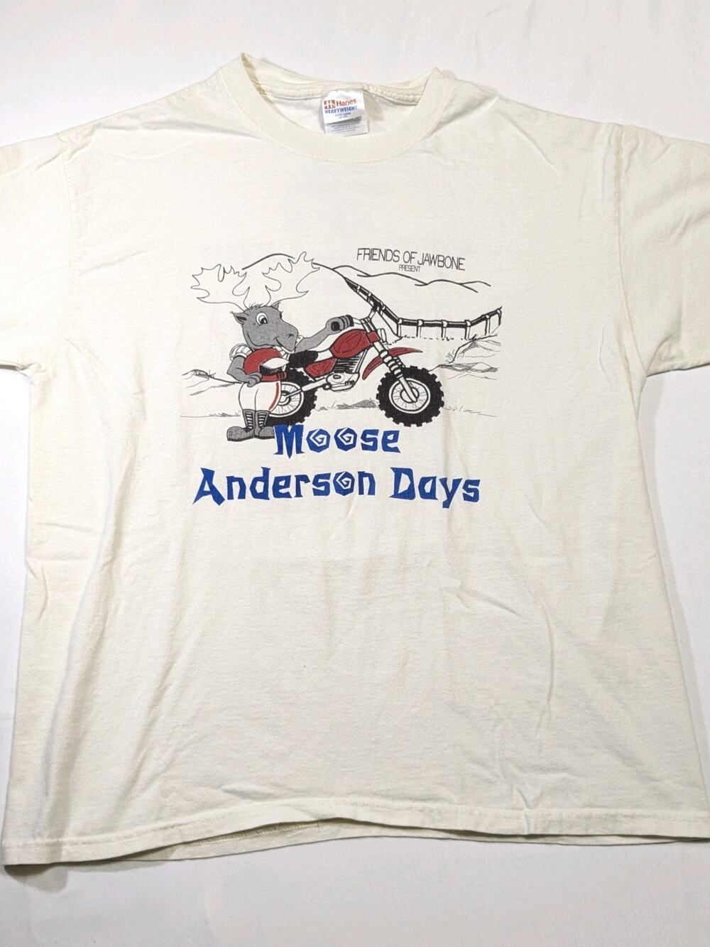 90s Vintage Motocross Large T Shirt Jawbone Honda Moose Dirt bike Motorcycle Y2k